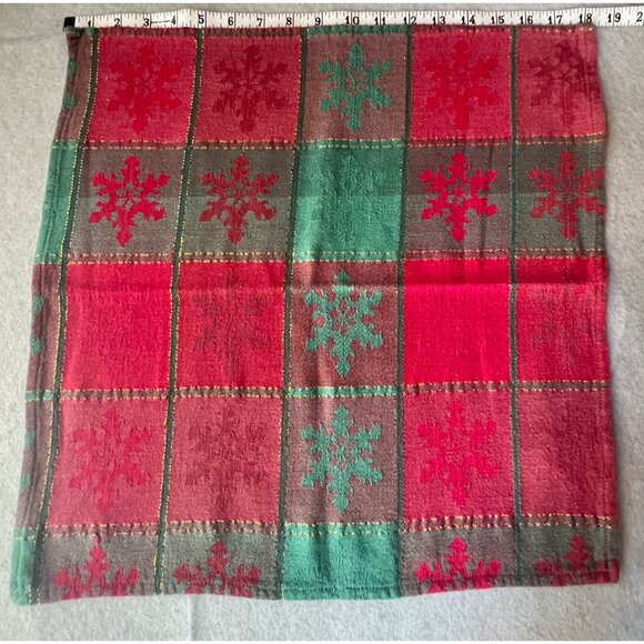 Avon Plaid 8 Placemats & 8 Napkins  Snowflake Pattern Gold Accents Cotton Xmas - Picture 9 of 10